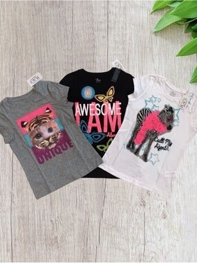 (NWT) The Children’s Place Girl's (3) T-Shirt Bundle, Size: 5/6